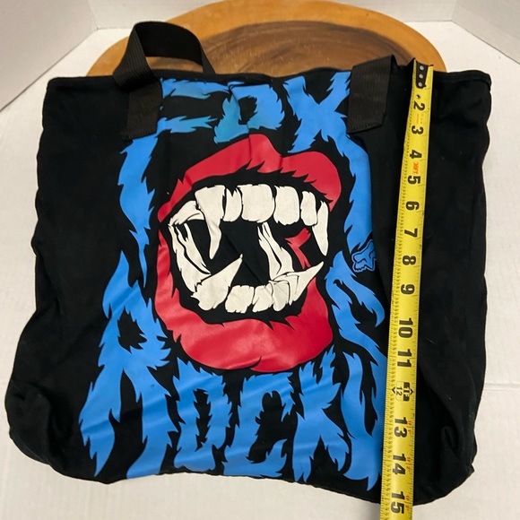 Fox Rocks Vampire Print Canvas Tote Bag FOX Racing - Picture 9 of 10